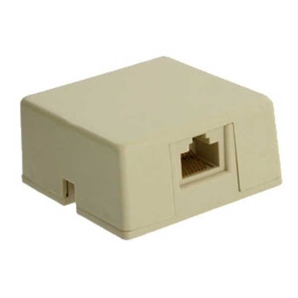 Leviton 1-PORT SURFACE MOUNT LOADED, WITH SHORTING BAR IVORY RJ31X, SCREW TERM. 148006